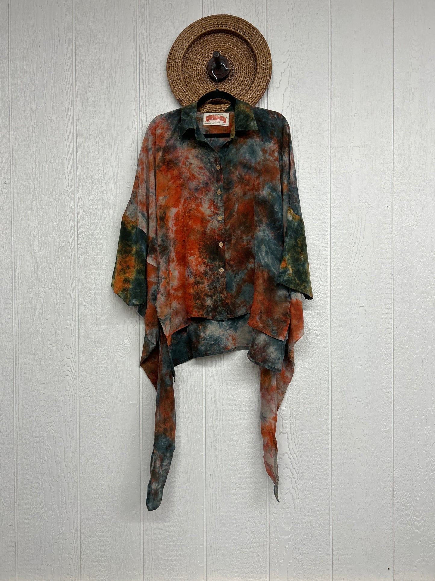 Crepe Sari Summer Nirvana Button Down 0626 107