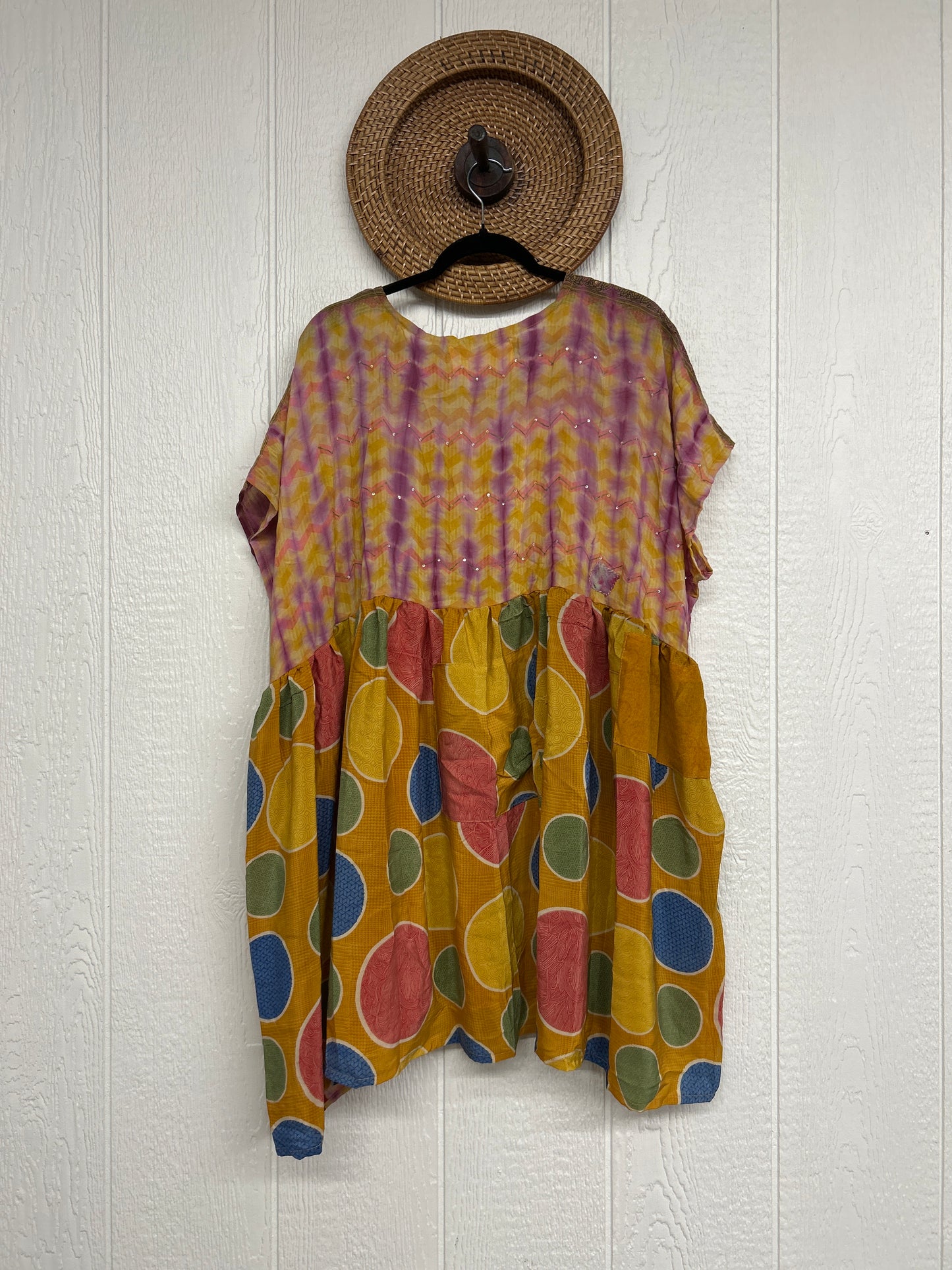 Crepe Sari Daydreamer Button Down Mini  0726 005