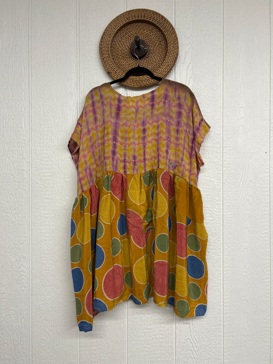 Crepe Sari Daydreamer Button Down Mini  0726 005