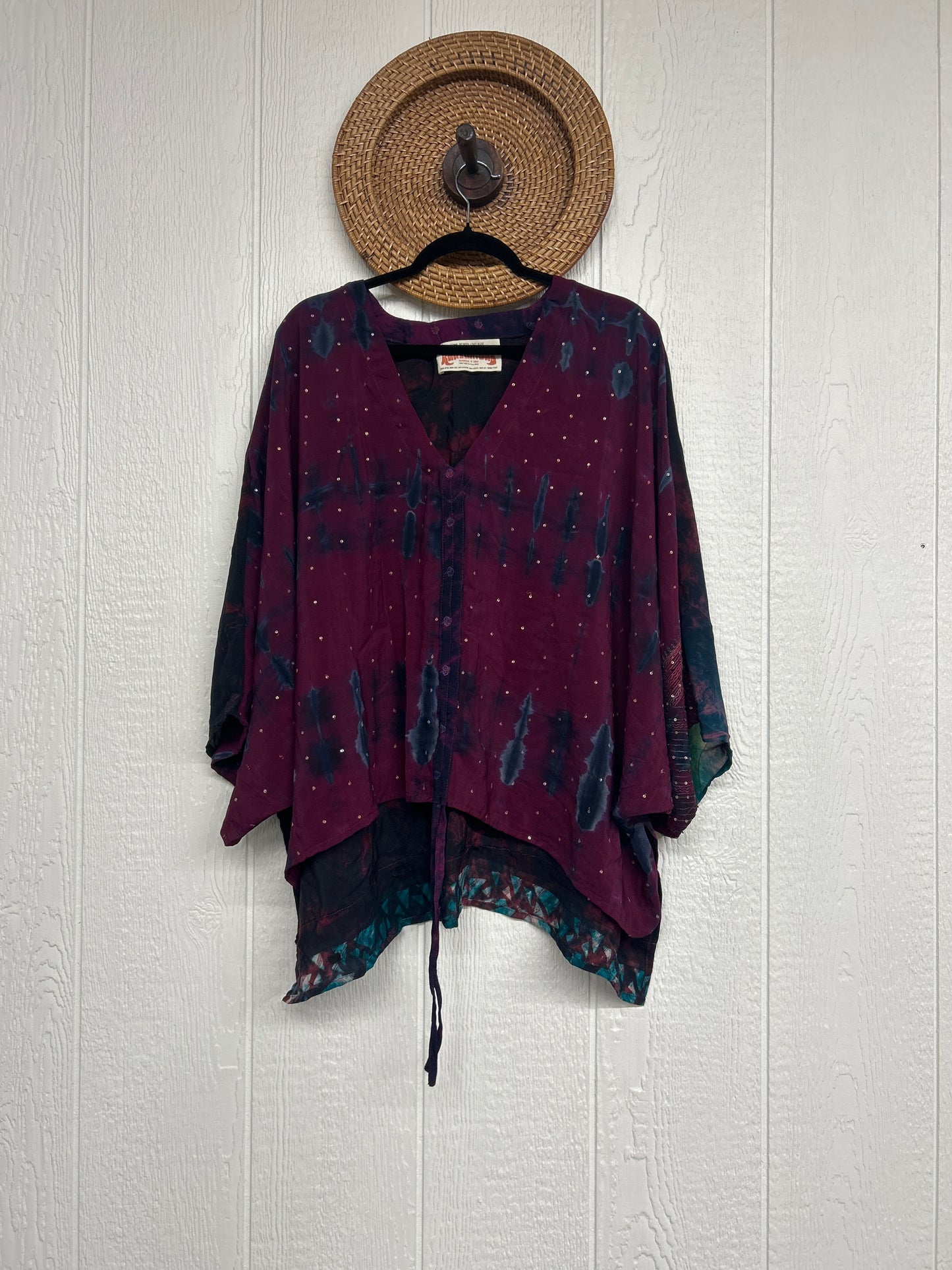 Crepe Sari Hi Lo Butterfly Top 0726 107