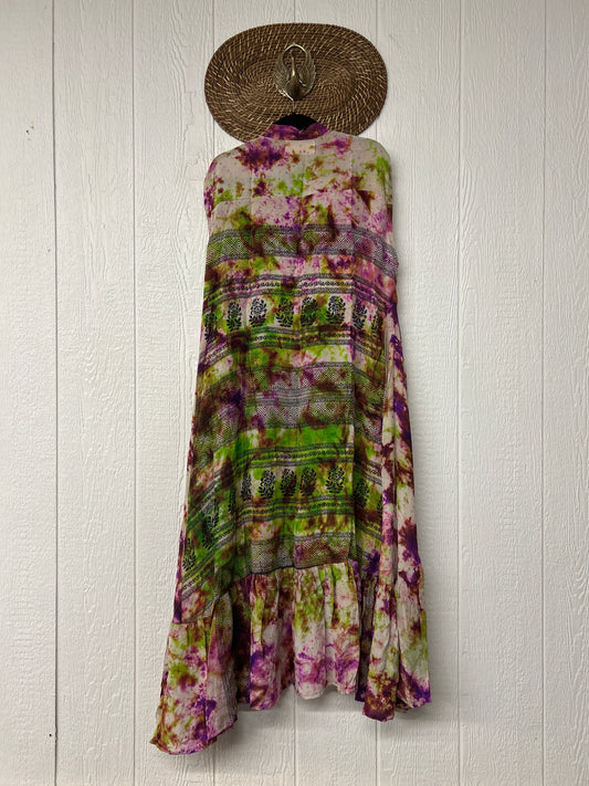 Crepe Sari Summer Dahlia Duster 0726 027