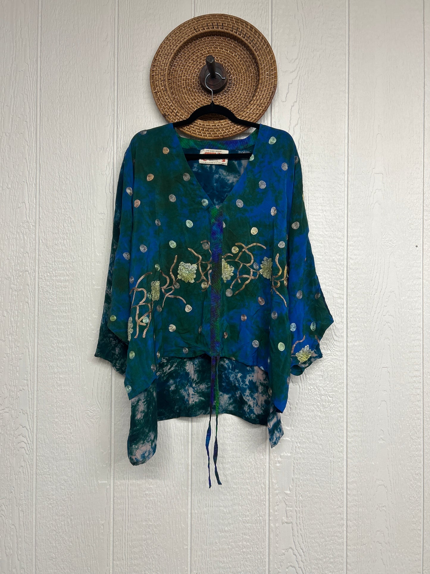 Crepe Sari Hi Lo Butterfly Top 0726 034