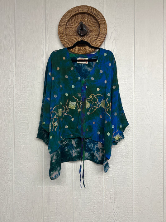 Crepe Sari Hi Lo Butterfly Top 0726 034