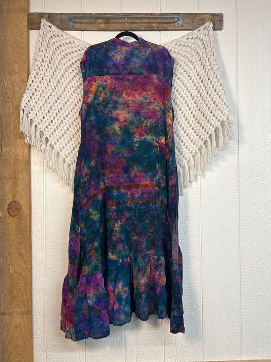 Crepe Sari Summer Dahlia Duster 0726 243