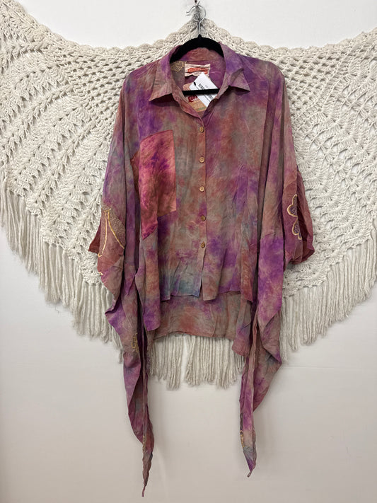 Crepe Sari Summer Nirvana Button Down L0926 001