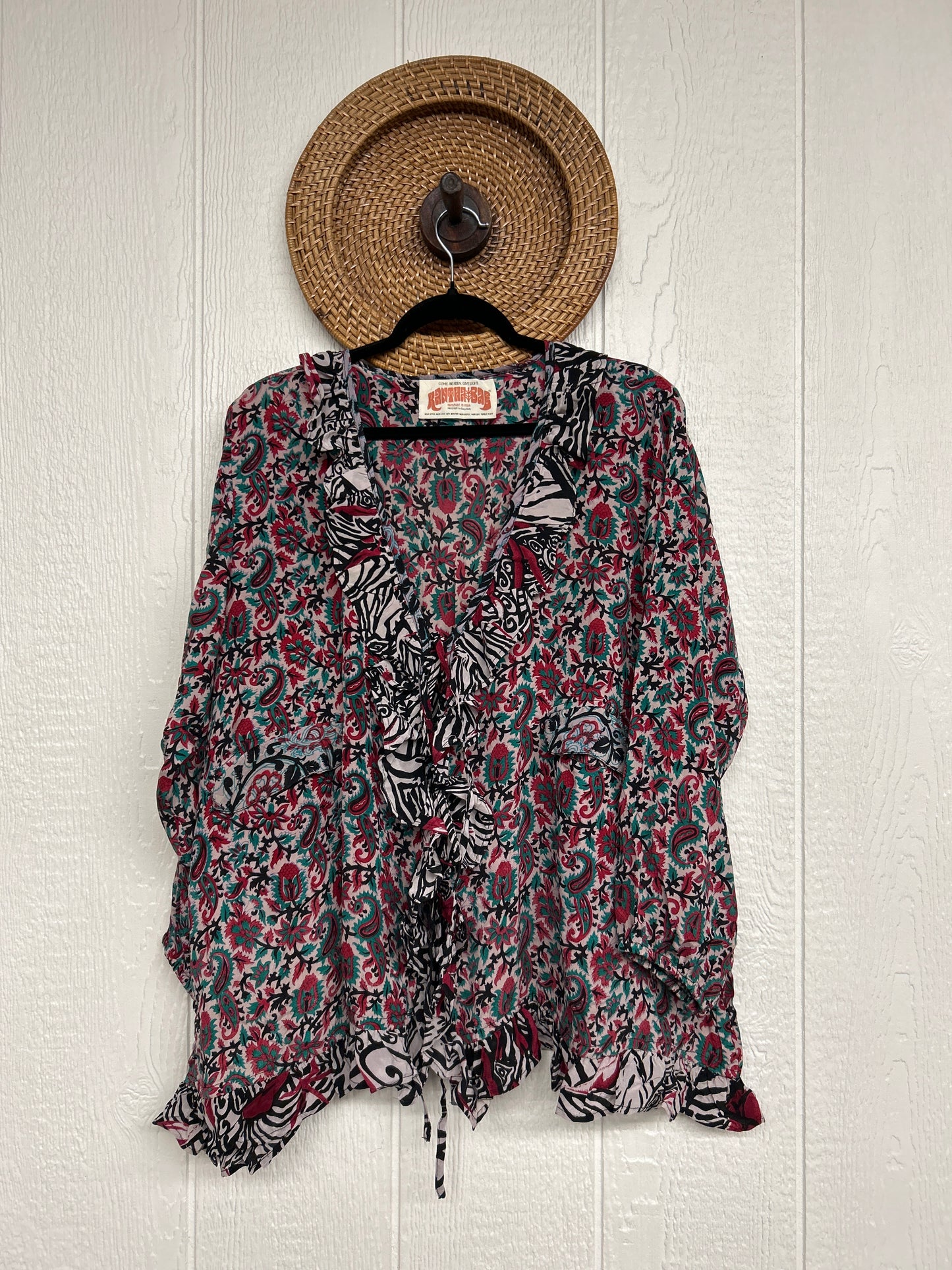Crepe Sari Ruffle Daisy Blouse 0226 158
