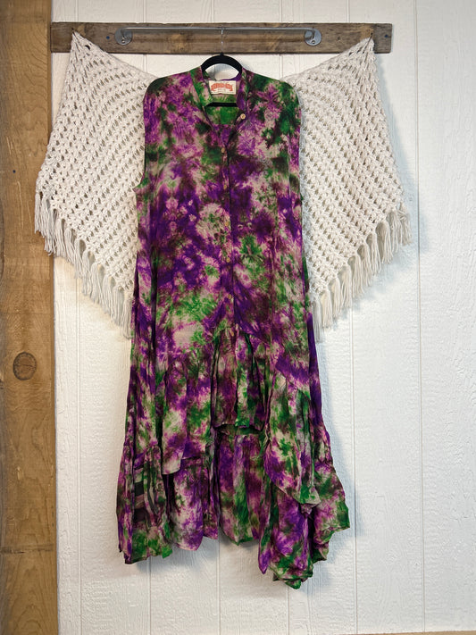 Crepe Sari Summer Dahlia Duster 0726 231