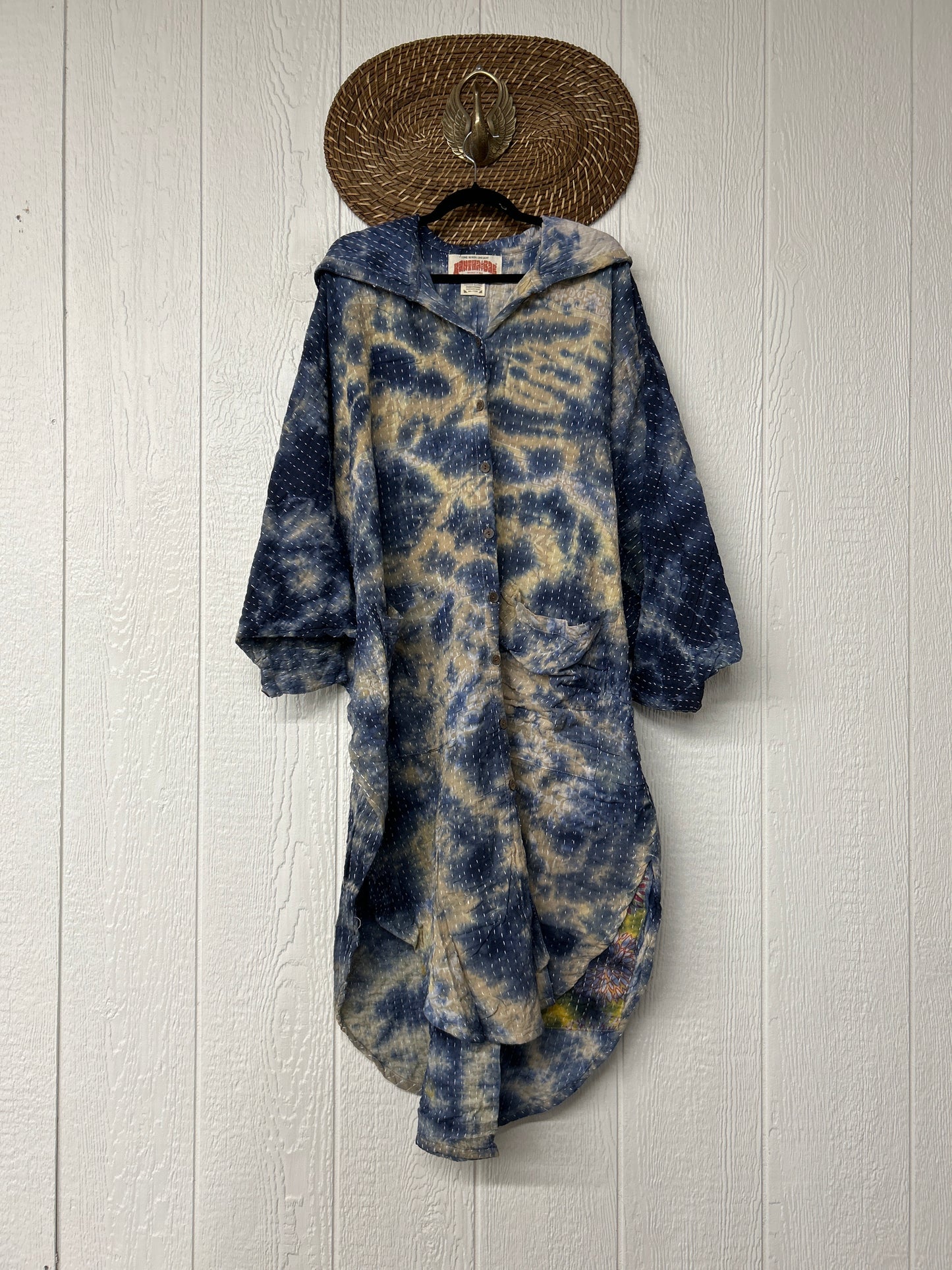 Aura Edit Pareo Kantha Poetic Hoodie Maxi 0726 010
