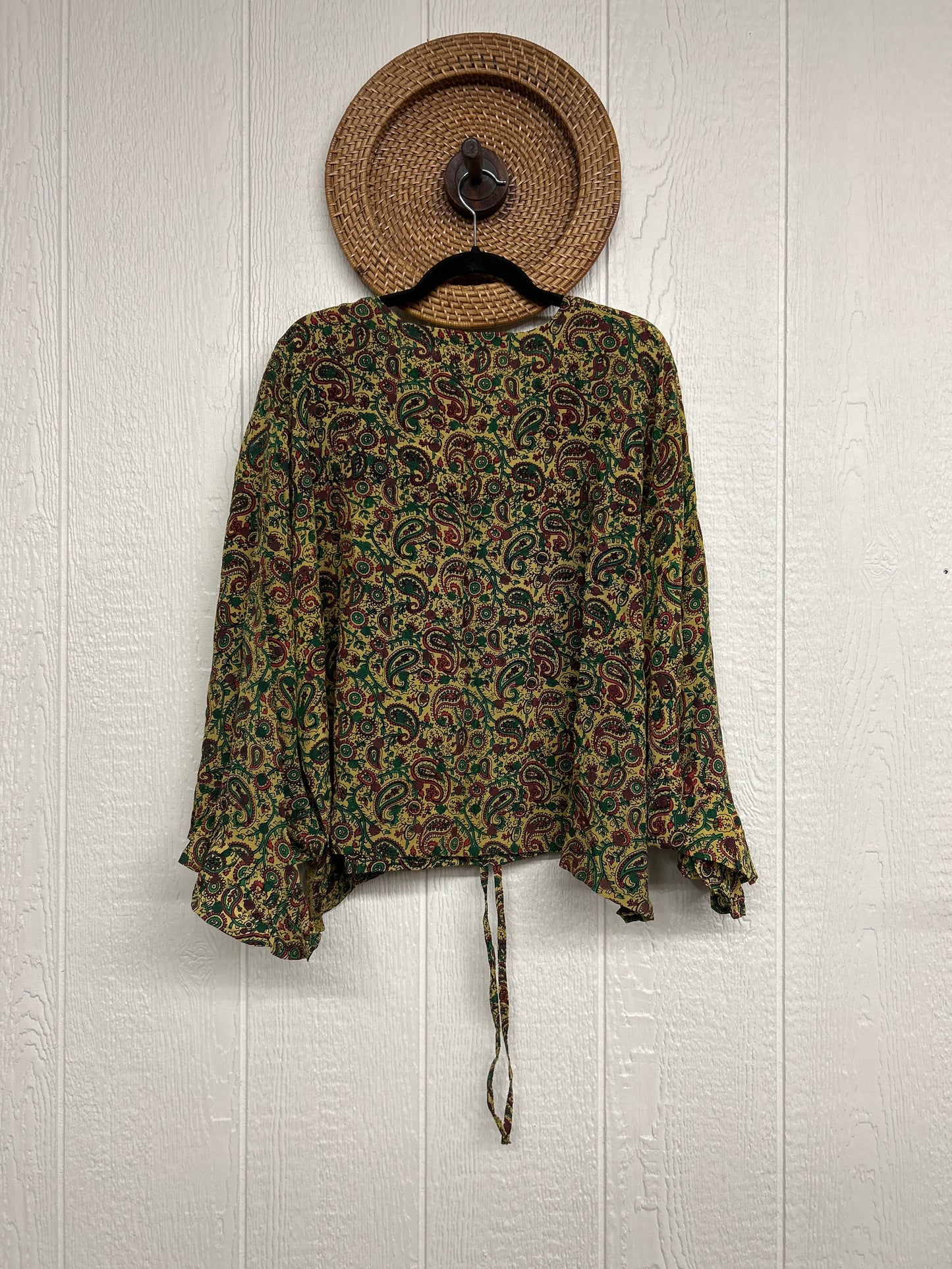 Crepe Sari Bell Sleeve Butterfly Top 0326 035