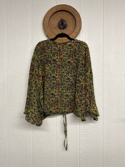 Crepe Sari Bell Sleeve Butterfly Top 0326 035