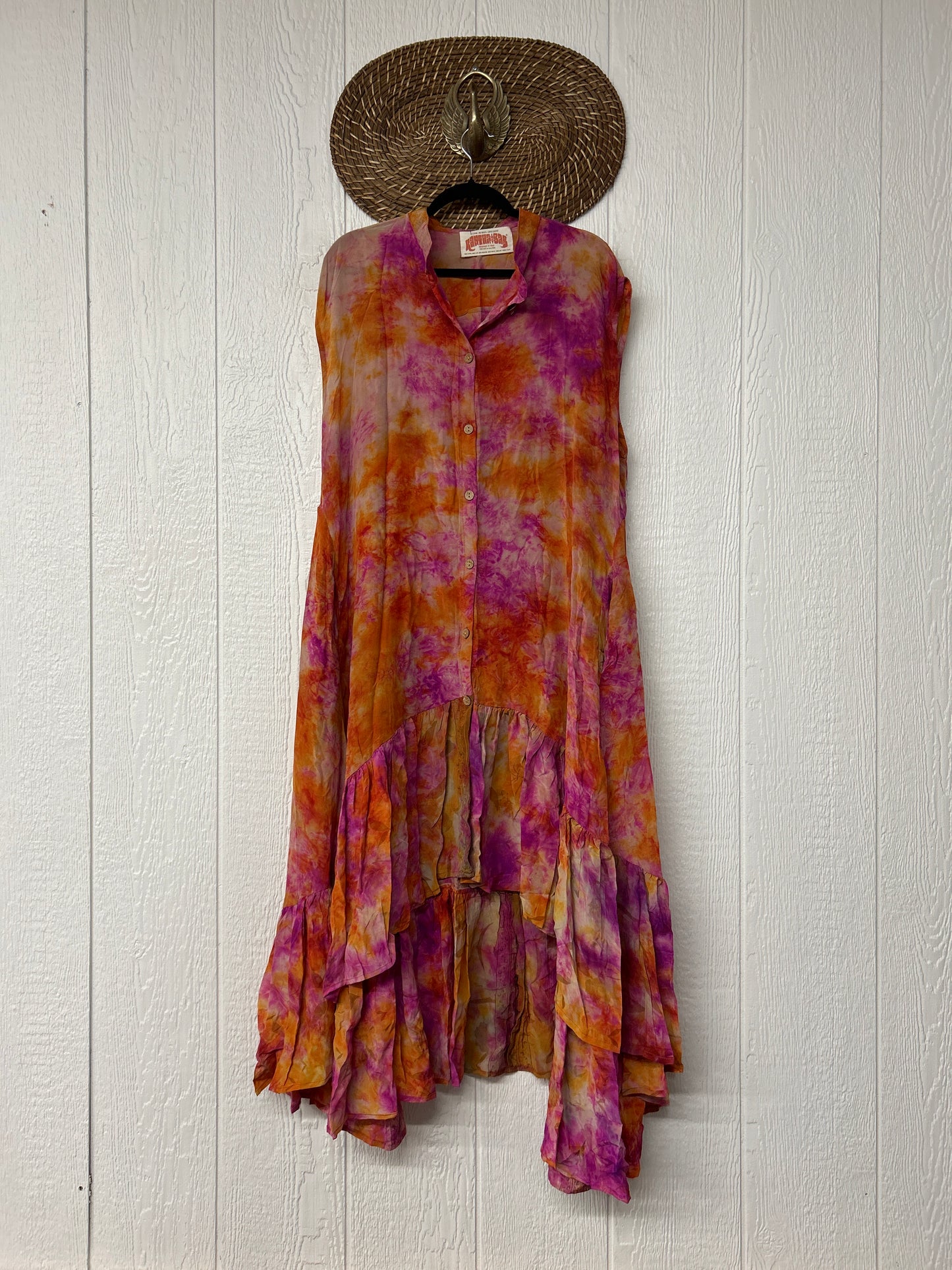 Crepe Sari Summer Dahlia Duster 0726 058