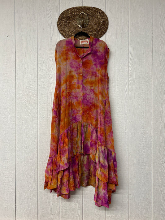 Crepe Sari Summer Dahlia Duster 0726 058