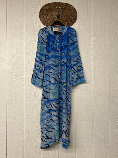 RETAIL Crepe Sari Woodstock Duster Dress 0226 095