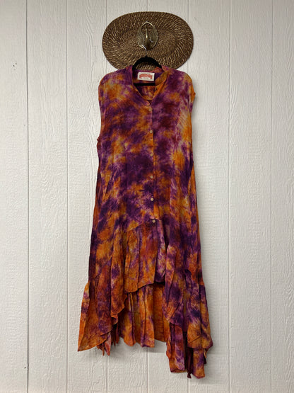 Crepe Sari Summer Dahlia Duster 0726 049