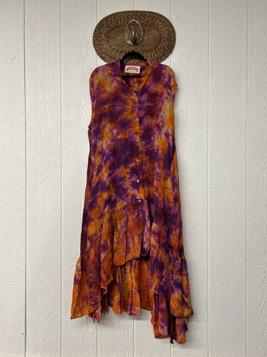 Crepe Sari Summer Dahlia Duster 0726 049