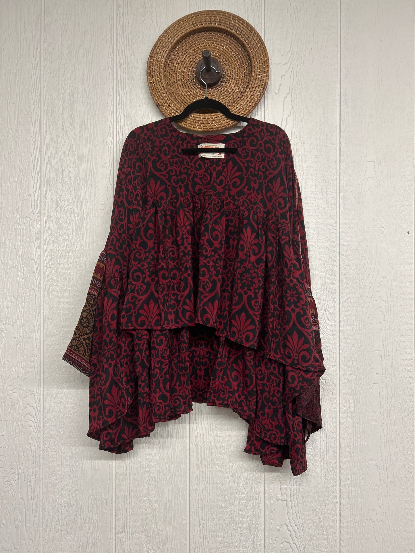 Crepe Sari Bell Sleeve Gold Dust Crop 0826 022