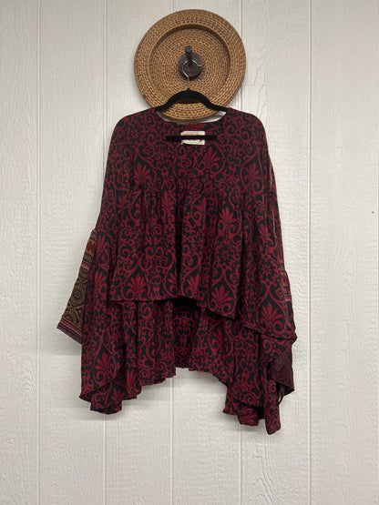 Crepe Sari Bell Sleeve Gold Dust Crop 0826 022