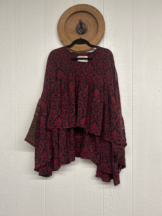 Crepe Sari Bell Sleeve Gold Dust Crop 0826 022