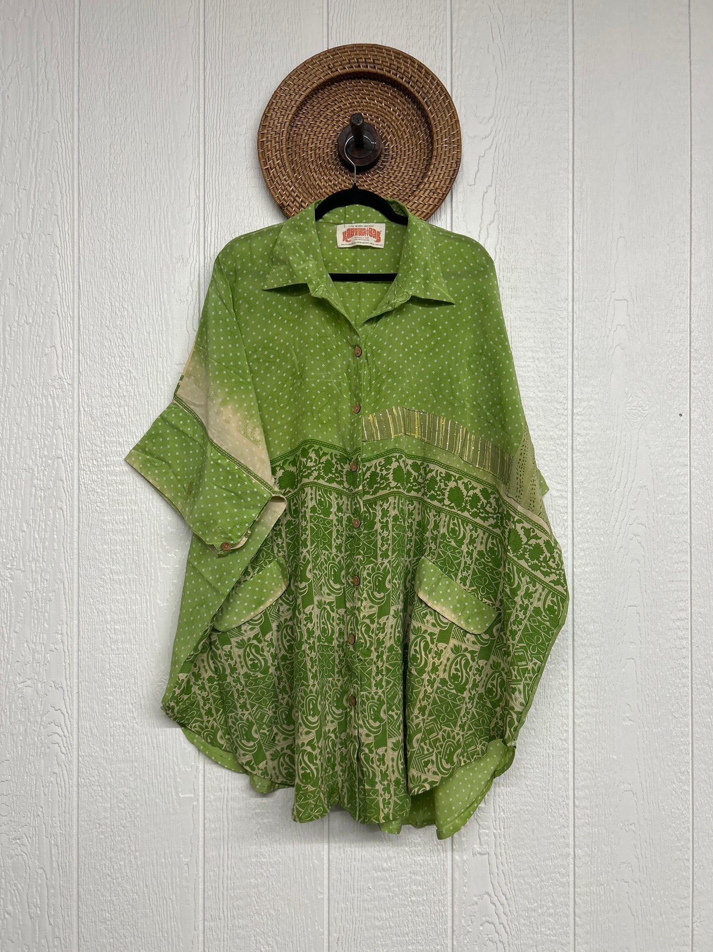 Crepe Sari Free To Be Button Down 0626 219