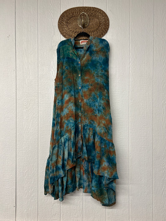 Crepe Sari Summer Dahlia Duster 0726 005