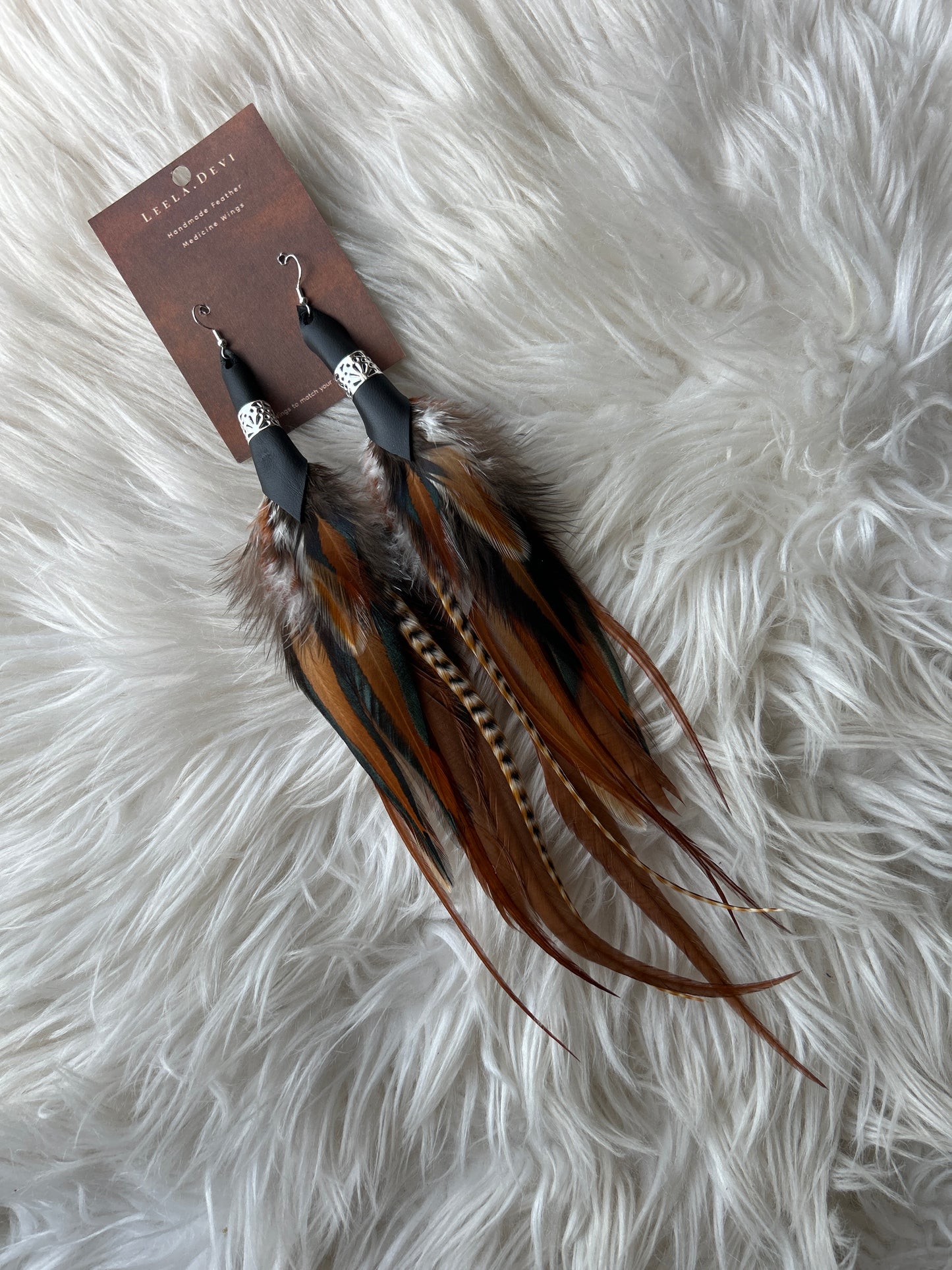 Leela Devi Short Feather Earrings