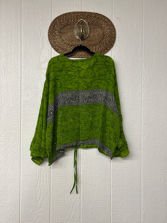 Crepe Sari Bell Sleeve Butterfly Top 0326 219