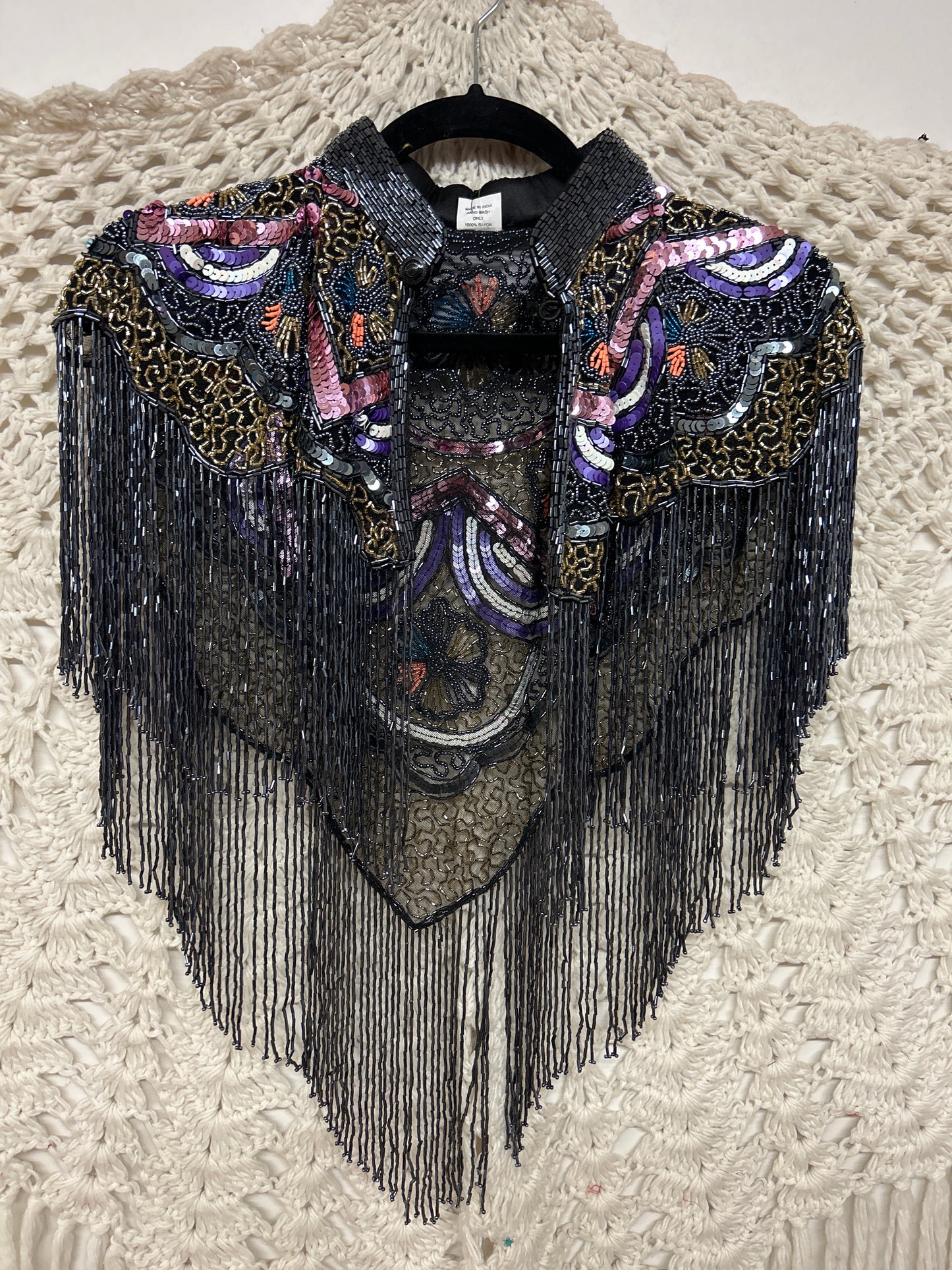Beaded Scarf w/ Collar - Multi - 001