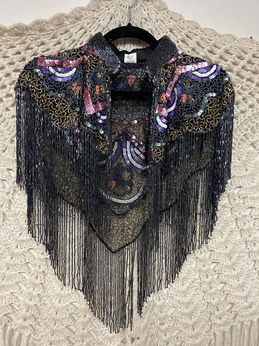 Beaded Scarf w/ Collar - Multi - 001