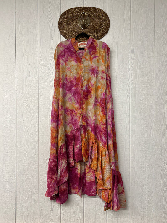 Crepe Sari Summer Dahlia Duster 0726 020