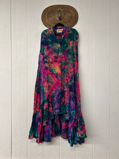 Crepe Sari Summer Dahlia Duster 0726 030