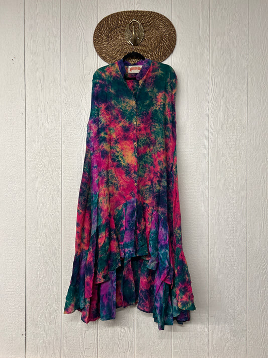 Crepe Sari Summer Dahlia Duster 0726 030