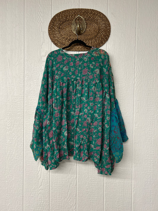 Crepe Sari Bell Sleeve Gold Dust Crop 0826 269