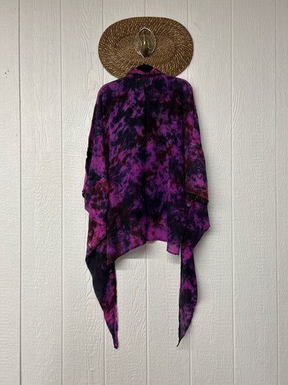 RETAIL Crepe Sari Summer Nirvana Button Down 0626 042