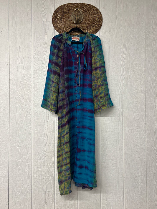 Crepe Sari Woodstock Duster Dress 0226 084