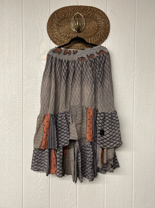 Crepe Sari Dahlia Skirt 1026 044