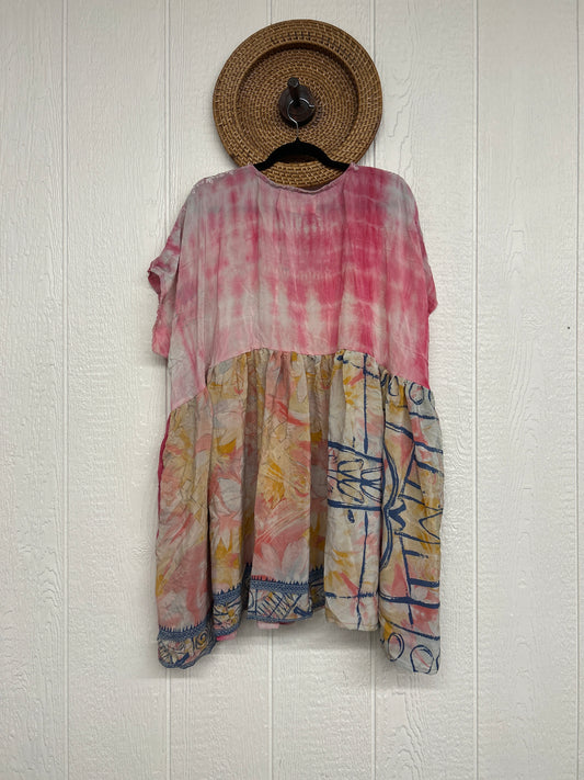 Crepe Sari Daydreamer Button Down Mini  0726 002