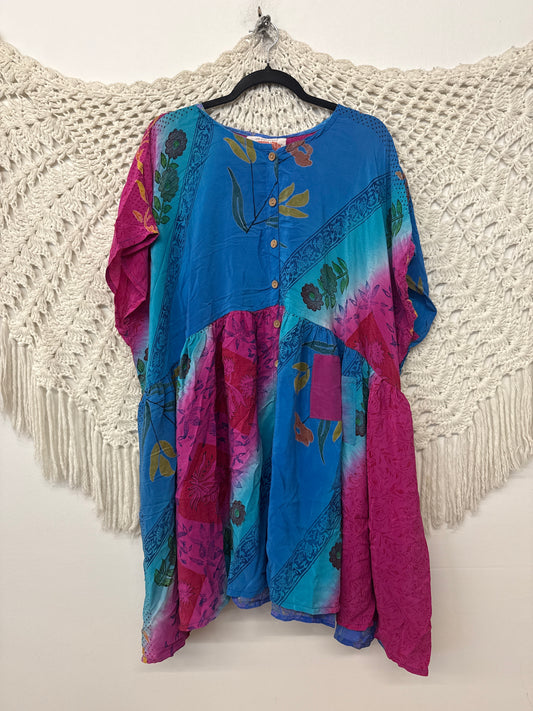 Crepe Sari Daydreamer Button Down Mini  L0926 001