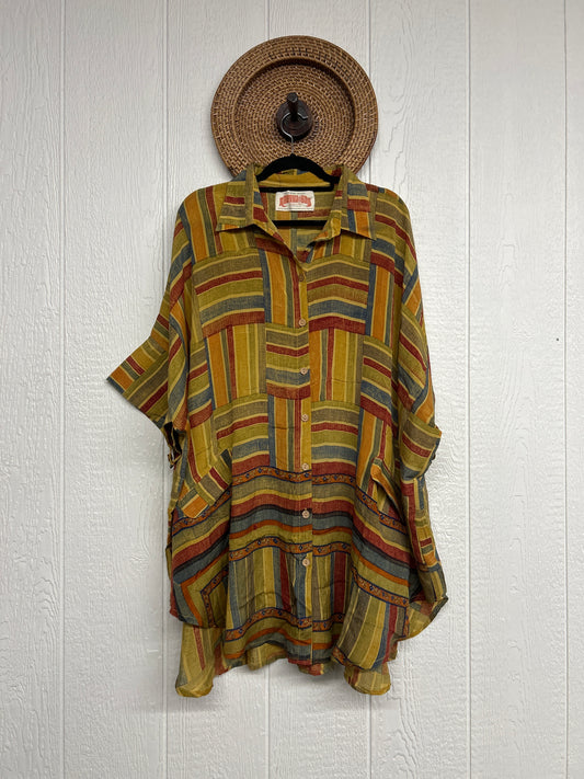Crepe Sari Free To Be Button Down 0626 202