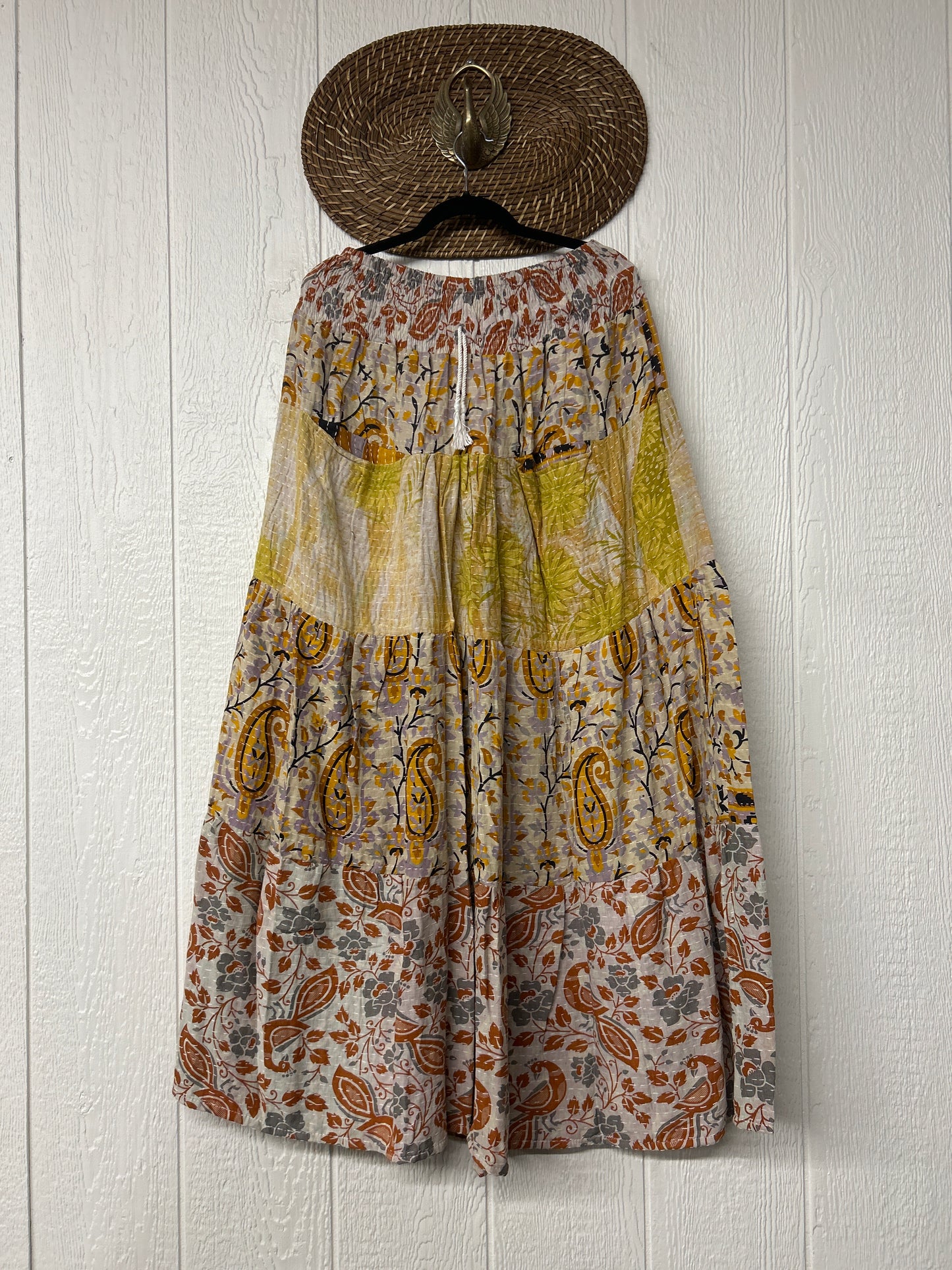Pareo Kantha Lotus Maxi Skirt 0826 125