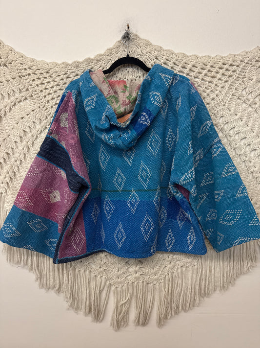 Fine Kantha Half Moon Cropped Shacket L0926 001