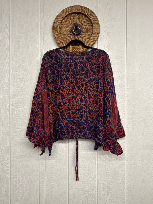 Crepe Sari Bell Sleeve Butterfly Top 0326 066