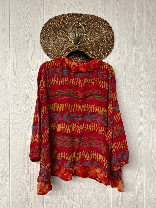 Crepe Sari Ruffle Daisy Blouse 0226 101