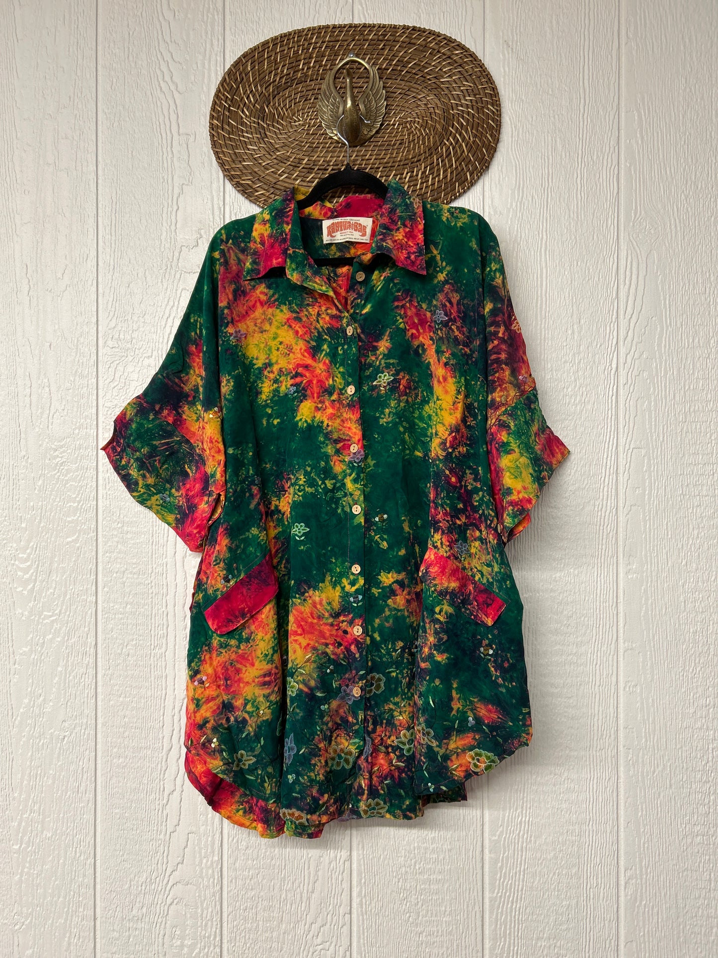 Crepe Sari Free To Be Button Down 0626 080