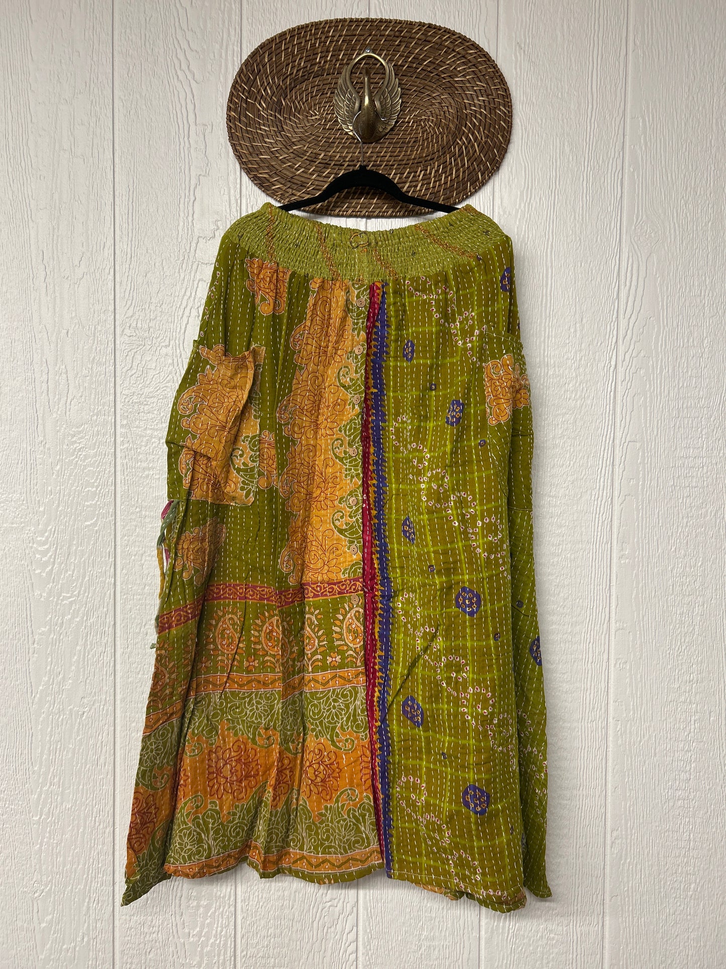Pareo Kantha Butterfly Cargo Skirt 0426 059