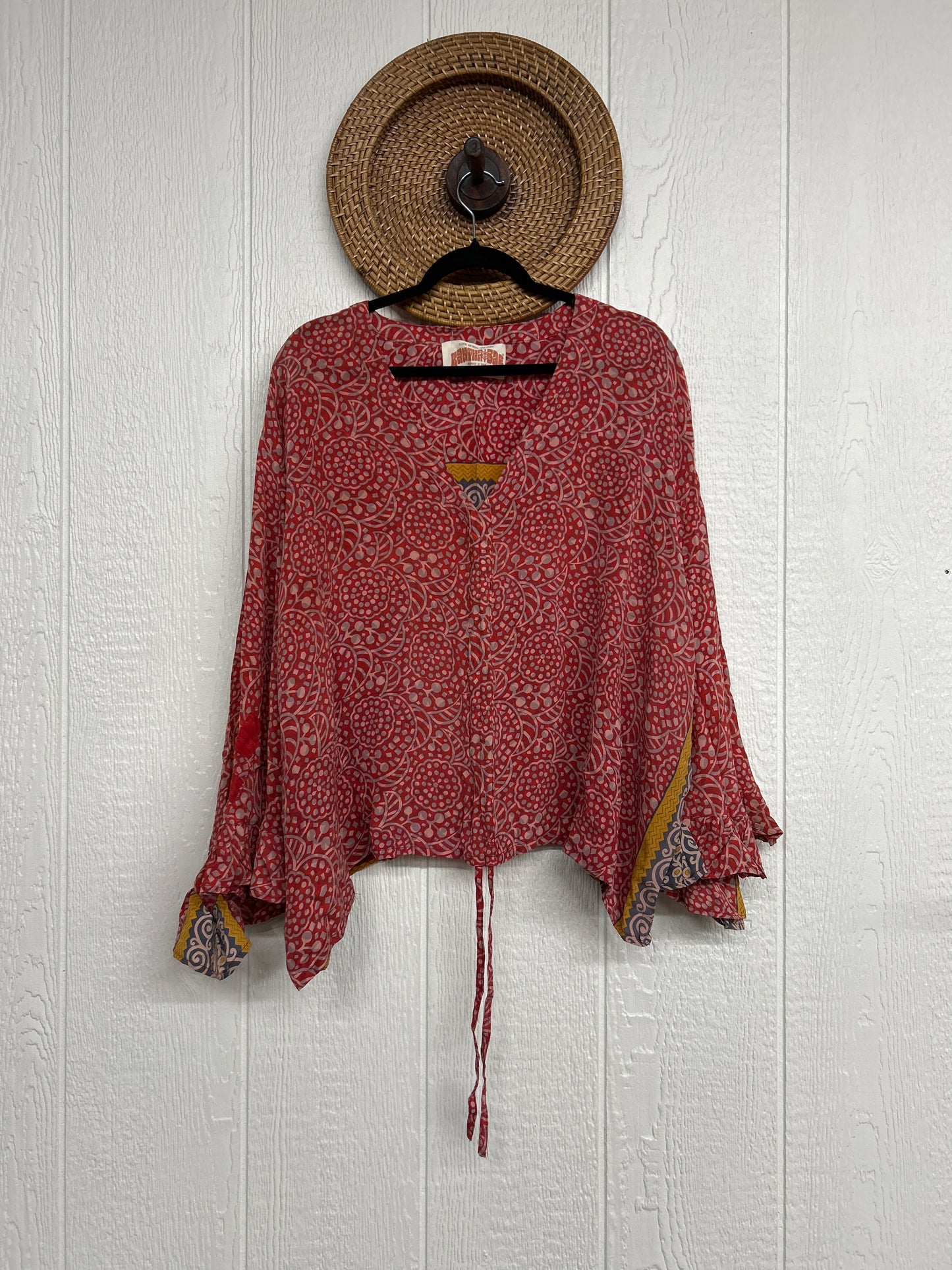 Crepe Sari Bell Sleeve Butterfly Top 0326 129