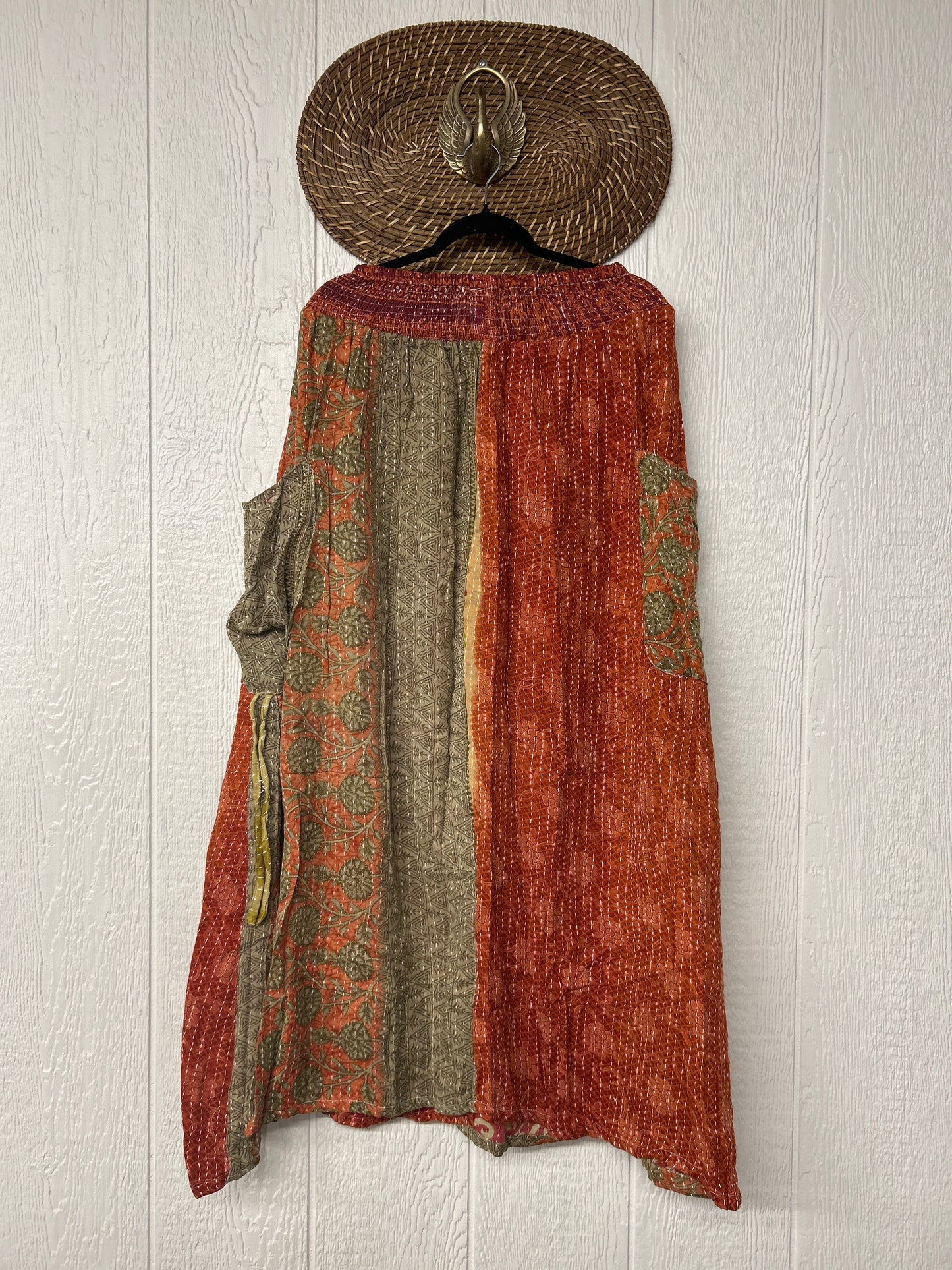 Pareo Kantha Butterfly Cargo Skirt 0426 025