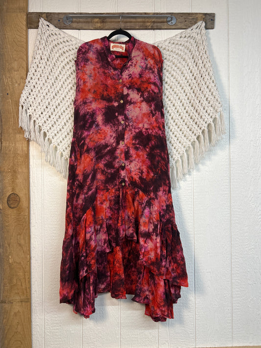 Crepe Sari Summer Dahlia Duster 0726 199