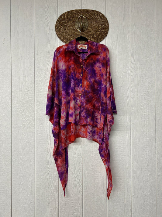 Crepe Sari Summer Nirvana Button Down 0626 098