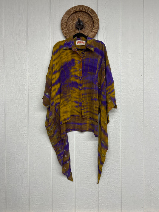Crepe Sari Summer Nirvana Button Down 0626 136