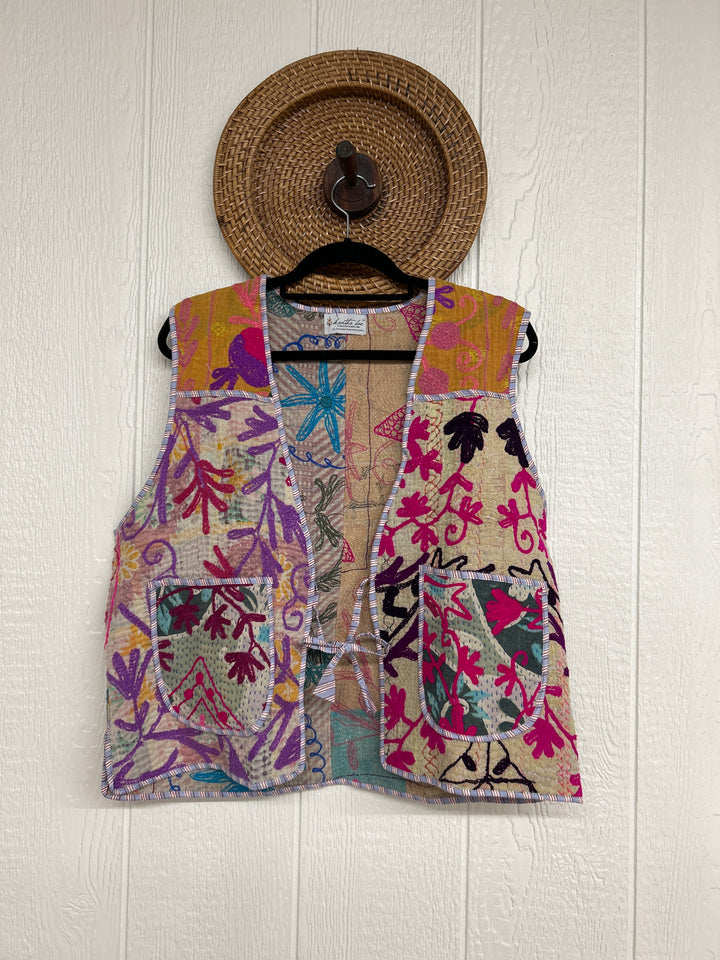 Vintage Kantha Suzani Gilet Vest 1124 024